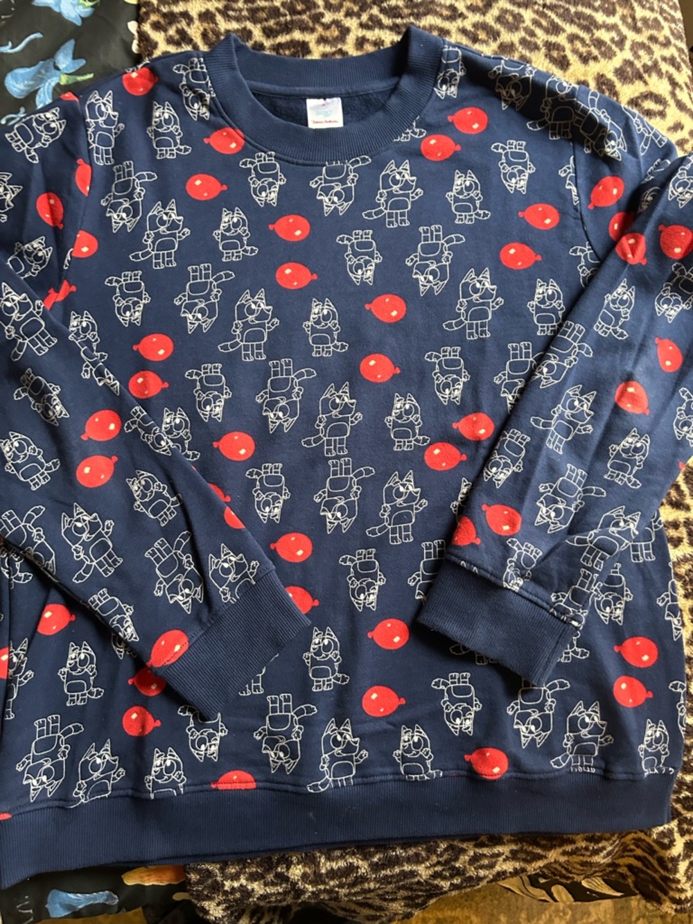 Bluey Navy Pullover with Red Balloon Sweatshirt - Picture 3 of 3